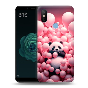 Силиконовый чехол на Xiaomi Mi A2 с принтом Панда Силиконовый чехол на Xiaomi Mi A2 с принтом Панда