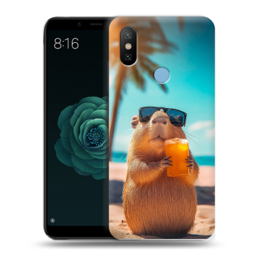 Силиконовый чехол на Xiaomi Mi A2 с принтом Капибара
