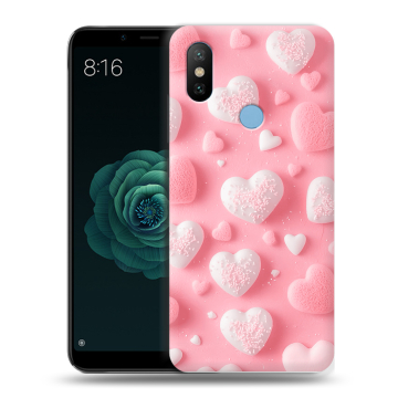 Силиконовый чехол на Xiaomi Mi A2 с принтом Сердечки Силиконовый чехол на Xiaomi Mi A2 с принтом Сердечки
