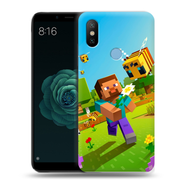 Силиконовый чехол на Xiaomi Mi A2 с принтом Майнкрафт Minecraft