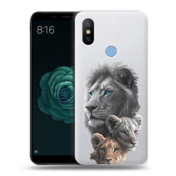 Силиконовый чехол на Xiaomi Mi A2 с принтом Львы Силиконовый чехол на Xiaomi Mi A2 с принтом Львы