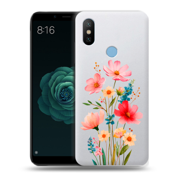 Силиконовый чехол на Xiaomi Mi A2 с принтом Цветы Силиконовый чехол на Xiaomi Mi A2 с принтом Цветы