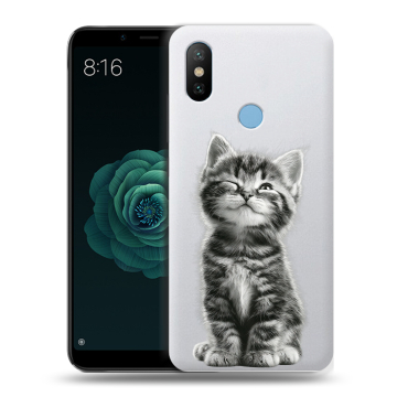 Силиконовый чехол на Xiaomi Mi A2 с принтом Котенок Силиконовый чехол на Xiaomi Mi A2 с принтом Котенок
