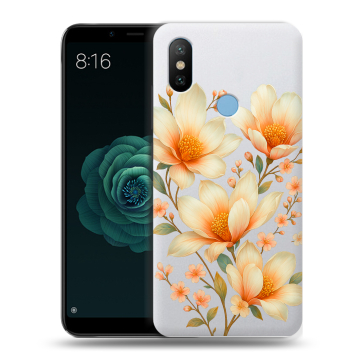 Силиконовый чехол на Xiaomi Mi A2 с принтом Цветы Силиконовый чехол на Xiaomi Mi A2 с принтом Цветы