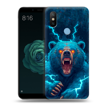 Силиконовый чехол на Xiaomi Mi A2 с принтом Медведь Силиконовый чехол на Xiaomi Mi A2 с принтом Медведь