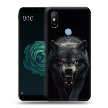 Силиконовый чехол на Xiaomi Mi A2 с принтом Волк Силиконовый чехол на Xiaomi Mi A2 с принтом Волк