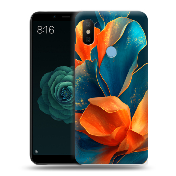 Силиконовый чехол на Xiaomi Mi A2 с принтом Цветы Силиконовый чехол на Xiaomi Mi A2 с принтом Цветы