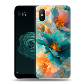 Силиконовый чехол на Xiaomi Mi A2 с принтом Цветы Силиконовый чехол на Xiaomi Mi A2 с принтом Цветы