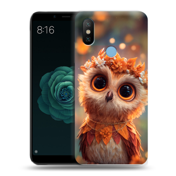 Силиконовый чехол на Xiaomi Mi A2 с принтом Милая сова Силиконовый чехол на Xiaomi Mi A2 с принтом Милая сова