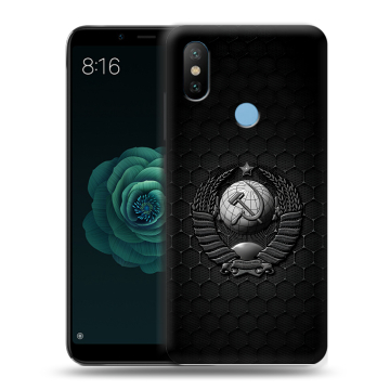Силиконовый чехол на Xiaomi Mi A2 с принтом Герб Флаг СССР