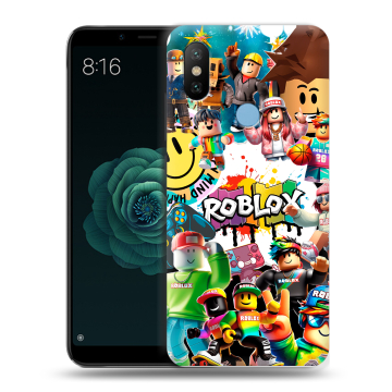 Силиконовый чехол на Xiaomi Mi A2 с принтом Roblox Роблокс