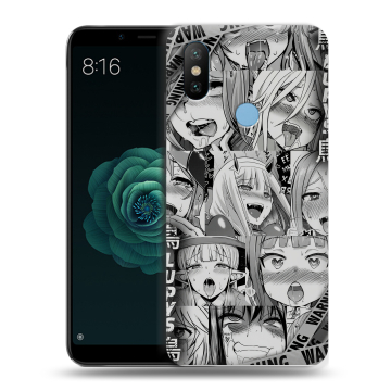 Силиконовый чехол на Xiaomi Mi A2 с принтом Ahegao Ахегао Аниме Силиконовый чехол на Xiaomi Mi A2 с принтом Ahegao Ахегао Аниме