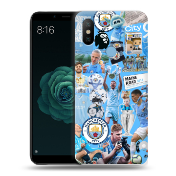 Силиконовый чехол на Xiaomi Mi A2 с принтом Man City Манчестер Сити Силиконовый чехол на Xiaomi Mi A2 с принтом Man City Манчестер Сити