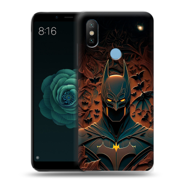 Силиконовый чехол на Xiaomi Mi A2 с принтом Batman Бэтмен Силиконовый чехол на Xiaomi Mi A2 с принтом Batman Бэтмен