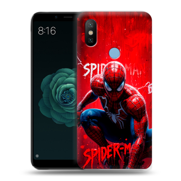 Силиконовый чехол на Xiaomi Mi A2 с принтом Spiderman Человек паук