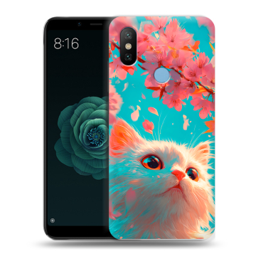 Силиконовый чехол на Xiaomi Mi A2 с принтом Красивый кот Силиконовый чехол на Xiaomi Mi A2 с принтом Красивый кот