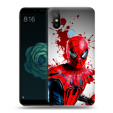 Силиконовый чехол на Xiaomi Mi A2 с принтом Spiderman Человек паук Силиконовый чехол на Xiaomi Mi A2 с принтом Spiderman Человек паук