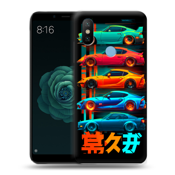 Силиконовый чехол на Xiaomi Mi A2 с принтом машины тачки Силиконовый чехол на Xiaomi Mi A2 с принтом машины тачки