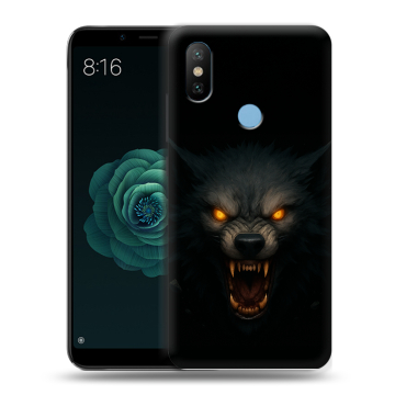 Силиконовый чехол на Xiaomi Mi A2 с принтом Волк Силиконовый чехол на Xiaomi Mi A2 с принтом Волк