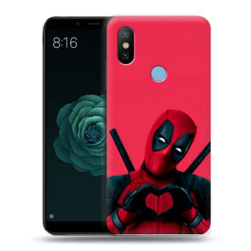 Силиконовый чехол на Xiaomi Mi A2 с принтом Дедпул Deadpool Силиконовый чехол на Xiaomi Mi A2 с принтом Дедпул Deadpool