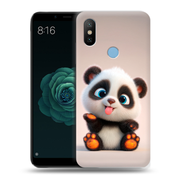 Силиконовый чехол на Xiaomi Mi A2 с принтом милая панда Силиконовый чехол на Xiaomi Mi A2 с принтом милая панда