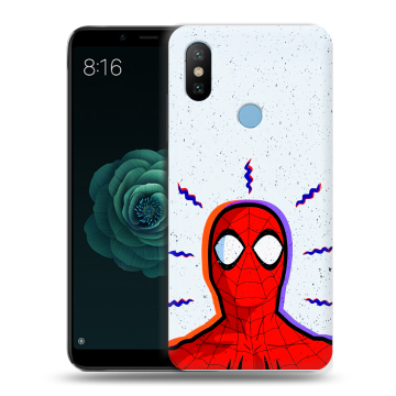 Силиконовый чехол на Xiaomi Mi A2 с принтом Spiderman Человек паук Силиконовый чехол на Xiaomi Mi A2 с принтом Spiderman Человек паук