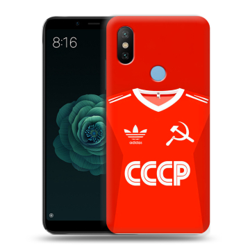 Силиконовый чехол на Xiaomi Mi A2 с принтом Флаг Герб СССР Силиконовый чехол на Xiaomi Mi A2 с принтом Флаг Герб СССР