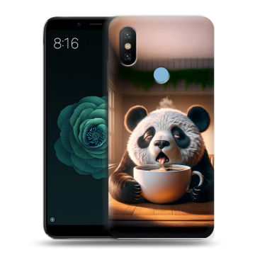 Силиконовый чехол на Xiaomi Mi A2 с принтом смешная панда Силиконовый чехол на Xiaomi Mi A2 с принтом смешная панда
