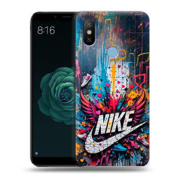 Силиконовый чехол на Xiaomi Mi A2 с принтом Nike Найк Силиконовый чехол на Xiaomi Mi A2 с принтом Nike Найк