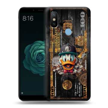 Силиконовый чехол на Xiaomi Mi A2 с принтом Дональд Дак Доллар Силиконовый чехол на Xiaomi Mi A2 с принтом Дональд Дак Доллар