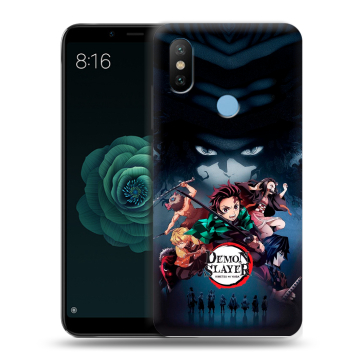Силиконовый чехол на Xiaomi Mi A2 с принтом Demon Slayer Клинок рассекающий демонов Силиконовый чехол на Xiaomi Mi A2 с принтом Demon Slayer Клинок рассекающий демонов