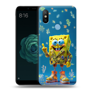 Силиконовый чехол на Xiaomi Mi A2 с принтом Спанч боб Спанчбоб Силиконовый чехол на Xiaomi Mi A2 с принтом Спанч боб Спанчбоб