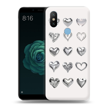 Силиконовый чехол на Xiaomi Mi A2 с принтом Y2K сердечки Силиконовый чехол на Xiaomi Mi A2 с принтом Y2K сердечки