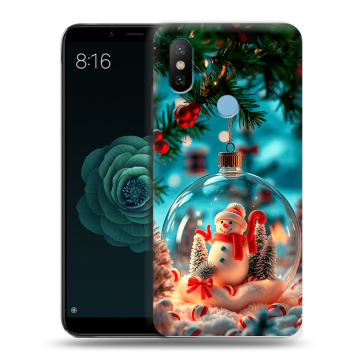 Силиконовый чехол на Xiaomi Mi A2 с принтом Новый год Силиконовый чехол на Xiaomi Mi A2 с принтом Новый год