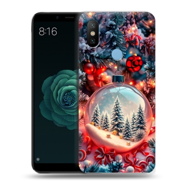 Силиконовый чехол на Xiaomi Mi A2 с принтом Новый год Силиконовый чехол на Xiaomi Mi A2 с принтом Новый год