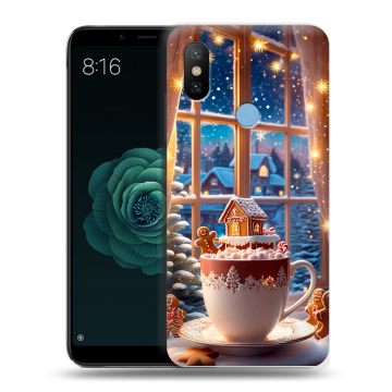Силиконовый чехол на Xiaomi Mi A2 с принтом Новый год Силиконовый чехол на Xiaomi Mi A2 с принтом Новый год