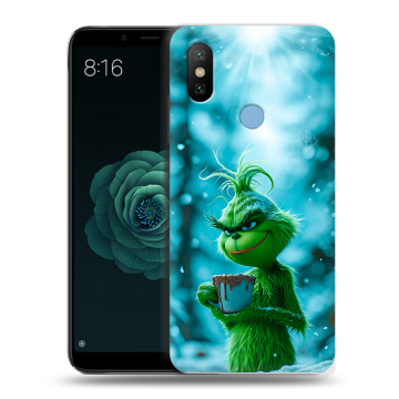 Силиконовый чехол на Xiaomi Mi A2 с принтом Новый год гринч Силиконовый чехол на Xiaomi Mi A2 с принтом Новый год гринч