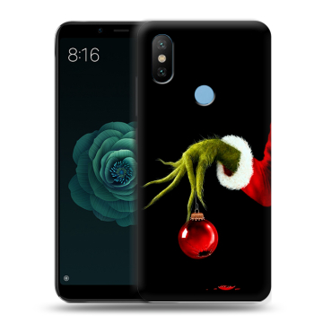 Силиконовый чехол на Xiaomi Mi A2 с принтом Новый год Гринч Силиконовый чехол на Xiaomi Mi A2 с принтом Новый год Гринч
