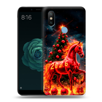 Силиконовый чехол на Xiaomi Mi A2 с принтом Новый год Силиконовый чехол на Xiaomi Mi A2 с принтом Новый год