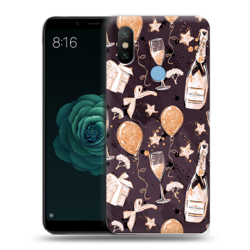 Силиконовый чехол на Xiaomi Mi A2 с принтом Новый год Силиконовый чехол на Xiaomi Mi A2 с принтом Новый год