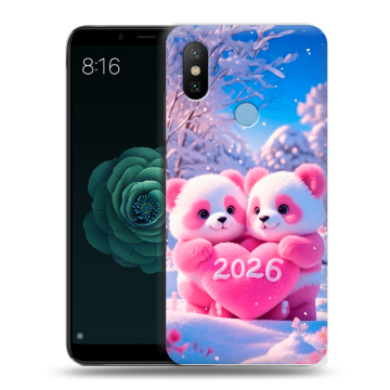 Силиконовый чехол на Xiaomi Mi A2 с принтом Новый год Силиконовый чехол на Xiaomi Mi A2 с принтом Новый год