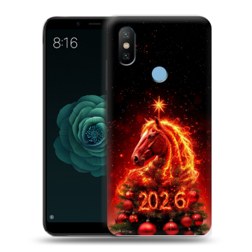 Силиконовый чехол на Xiaomi Mi A2 с принтом Новый год Силиконовый чехол на Xiaomi Mi A2 с принтом Новый год
