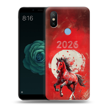 Силиконовый чехол на Xiaomi Mi A2 с принтом Новый год Силиконовый чехол на Xiaomi Mi A2 с принтом Новый год