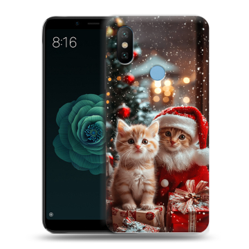 Силиконовый чехол на Xiaomi Mi A2 с принтом Новый год Силиконовый чехол на Xiaomi Mi A2 с принтом Новый год
