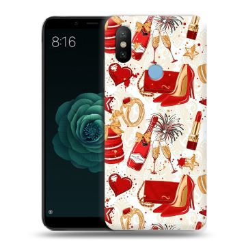 Силиконовый чехол на Xiaomi Mi A2 с принтом Новый год Силиконовый чехол на Xiaomi Mi A2 с принтом Новый год