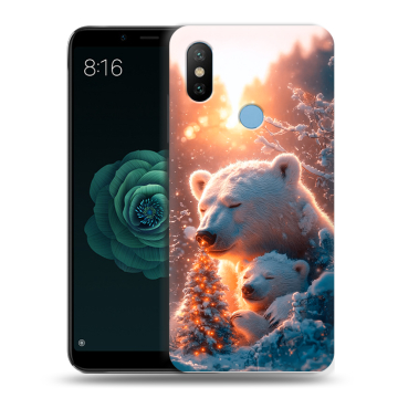 Силиконовый чехол на Xiaomi Mi A2 с принтом Новый год Силиконовый чехол на Xiaomi Mi A2 с принтом Новый год