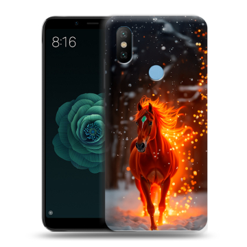 Силиконовый чехол на Xiaomi Mi A2 с принтом Новый год Силиконовый чехол на Xiaomi Mi A2 с принтом Новый год