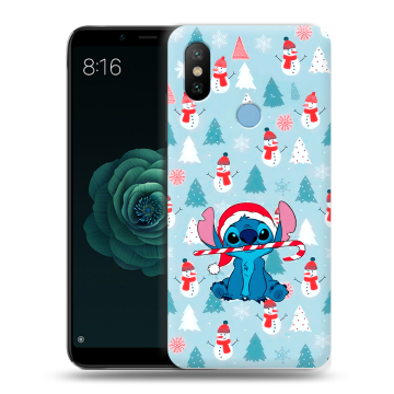 Силиконовый чехол на Xiaomi Mi A2 с принтом Стич Новый год Силиконовый чехол на Xiaomi Mi A2 с принтом Стич Новый год