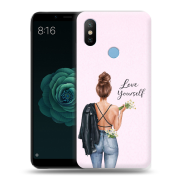 Силиконовый чехол на Xiaomi Mi A2 с принтом женский Силиконовый чехол на Xiaomi Mi A2 с принтом женский