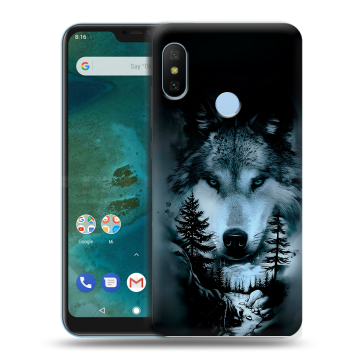Пластиковый чехол на Xiaomi Mi A2 Lite с принтом Лесной волк